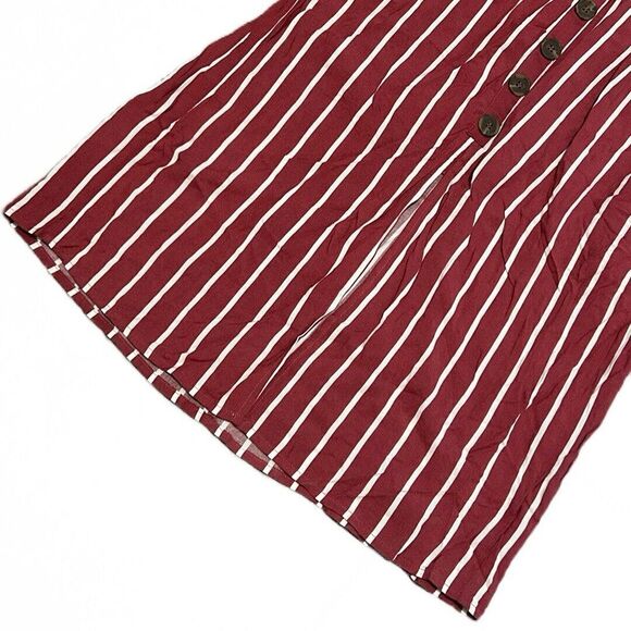 Trixxi Back‎ Cut Out Stripe Button Down Scoop Neck Cap Sleeve Maxi Dress M NWT - Picture 3 of 8